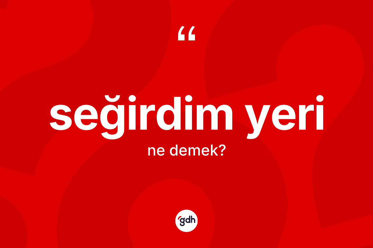 Seğirdim yeri kelimesinin sözlükteki tanımı nedir? Seğirdim yeri kelimesinin TDK'ya göre açıklaması nedir?