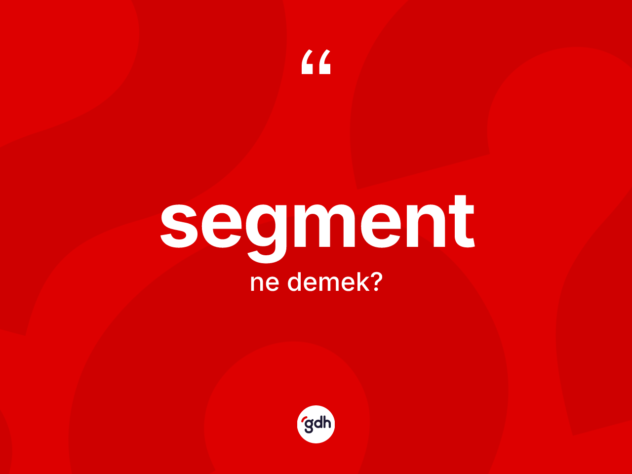 Segment kelimesinin tanımı nedir? Segmentin kısaca tanımı nedir?