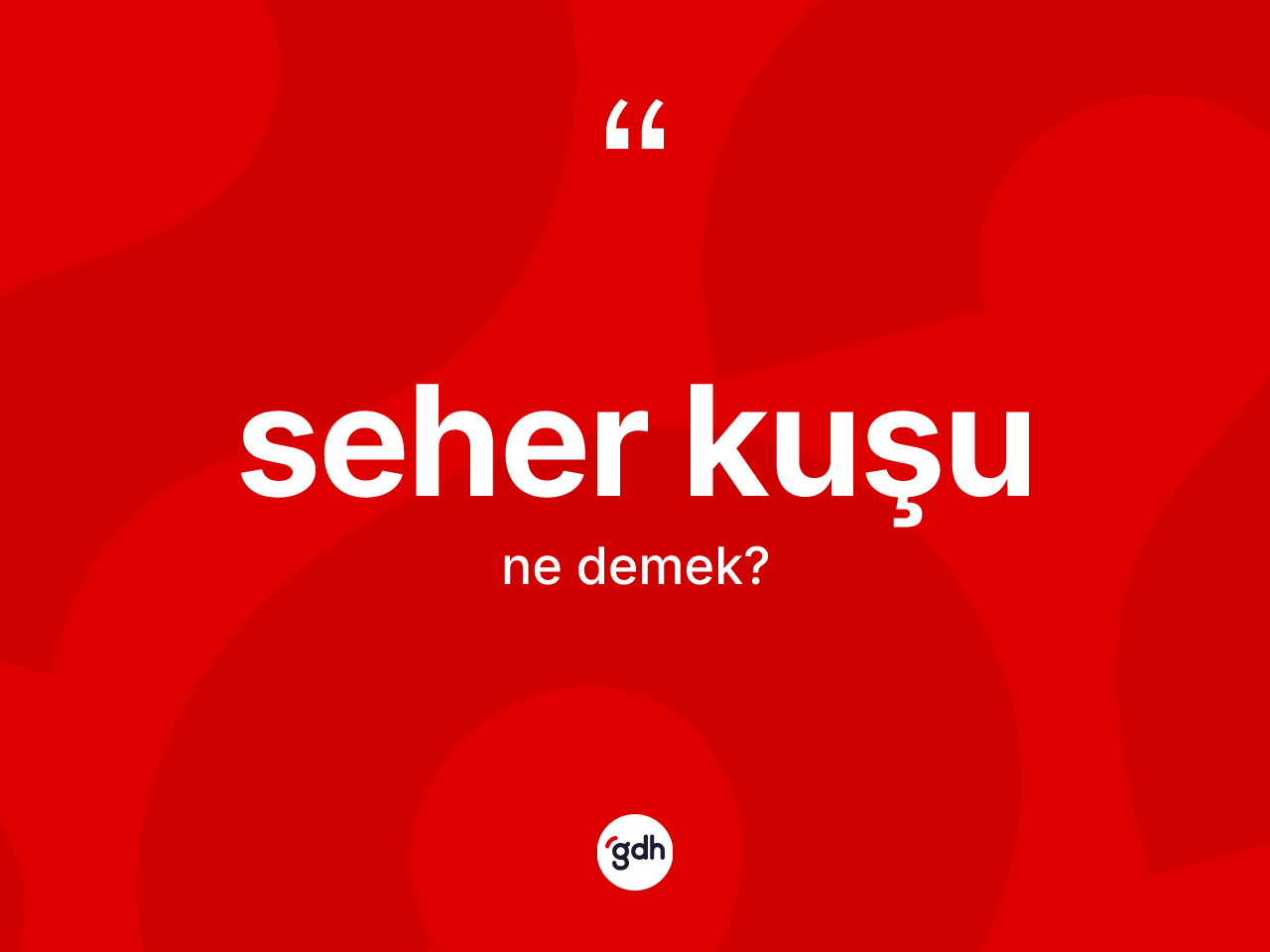 Seher kuşu kelimesi ne anlama gelir? Seher kuşu kelimesinin kaç farklı anlamı var?