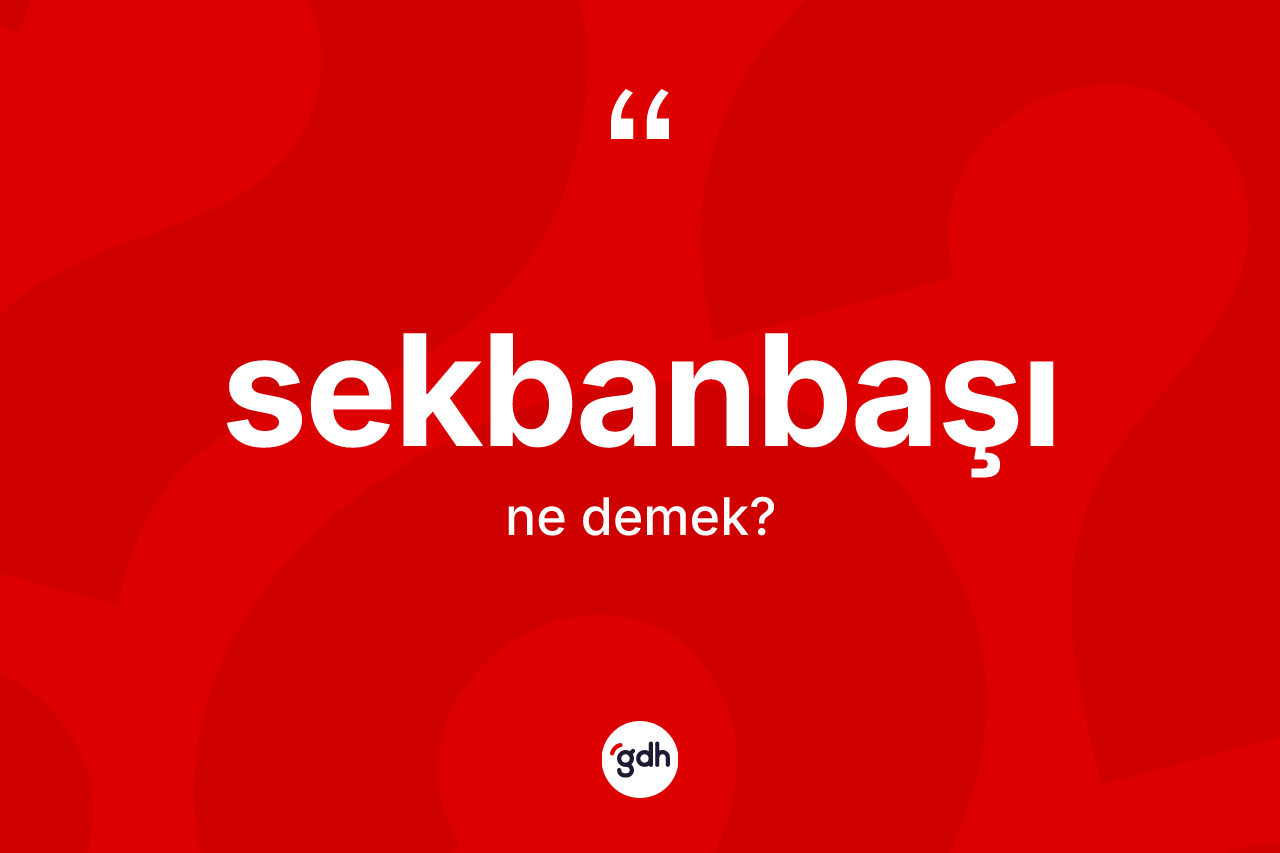 Sekbanbaşı ne anlama gelir? Sekbanbaşının sözlükteki anlamı nedir?