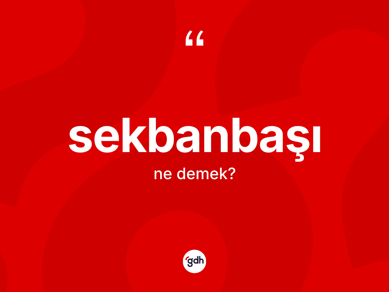 Sekbanbaşı ne anlama gelir? Sekbanbaşının sözlükteki anlamı nedir?