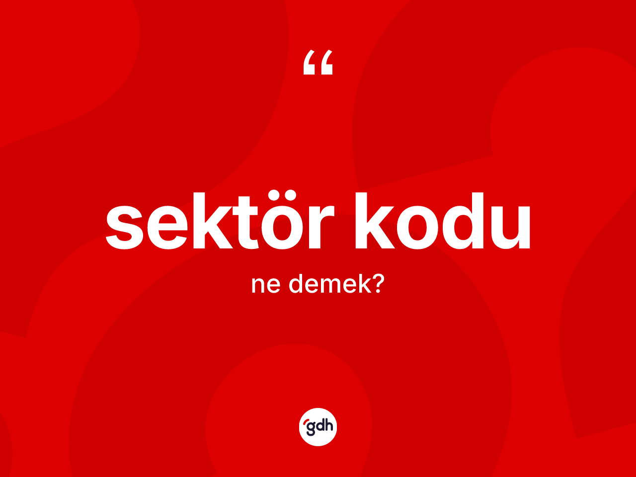Sektör kodu ne anlama gelir? Sektör kodunun TDK'ya göre anlamı nedir?