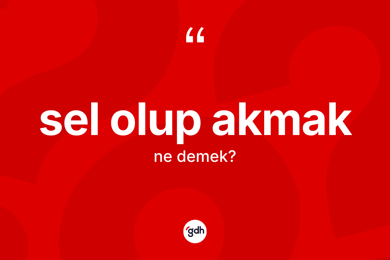Sel olup akmak ne demek?