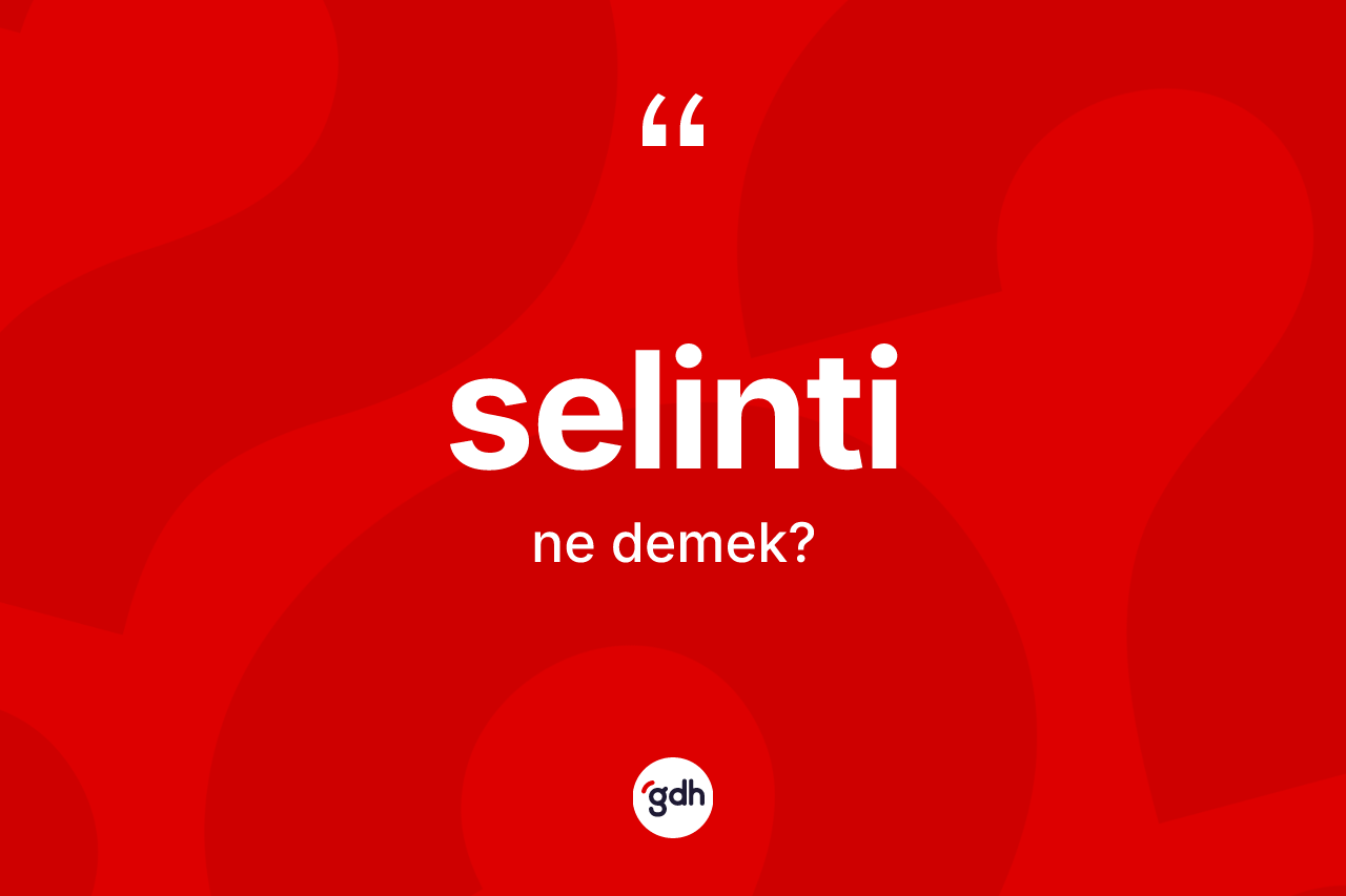 Selinti kelimesinin tanımı nedir? Selintinin halk arasındaki kullanımı nasıldır?
