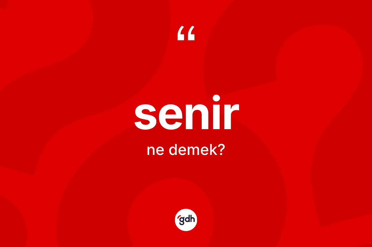 Senir kelimesinin sözlükteki tanımı nedir? Senirin kısaca tanımı nedir?