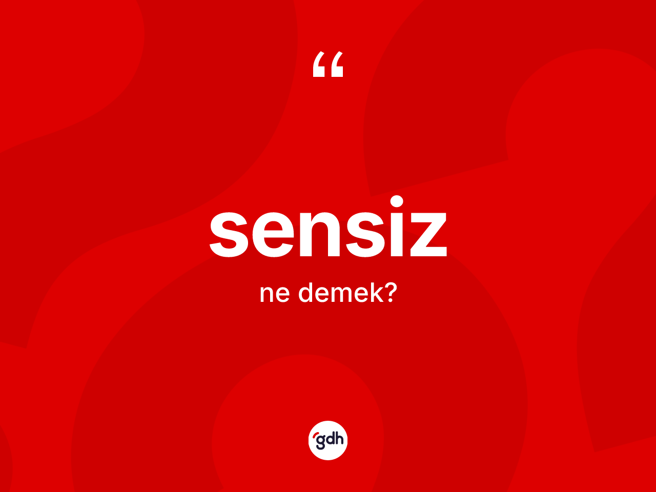 Sensiz kelimesi nedir? Sensizin kısaca tanımı nedir?