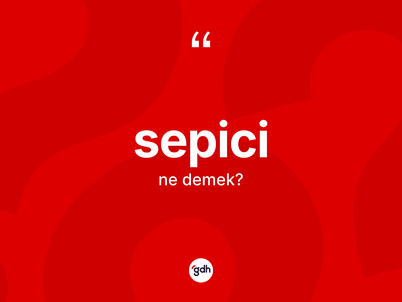 Sepici kelimesi nedir? Sepicinin TDK'ya göre anlamı nedir?