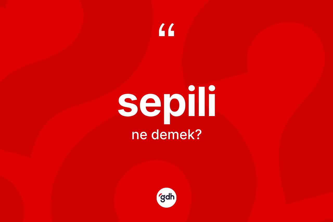 Sepili ne anlama gelir? Sepilinin TDK'ya göre anlamı nedir?
