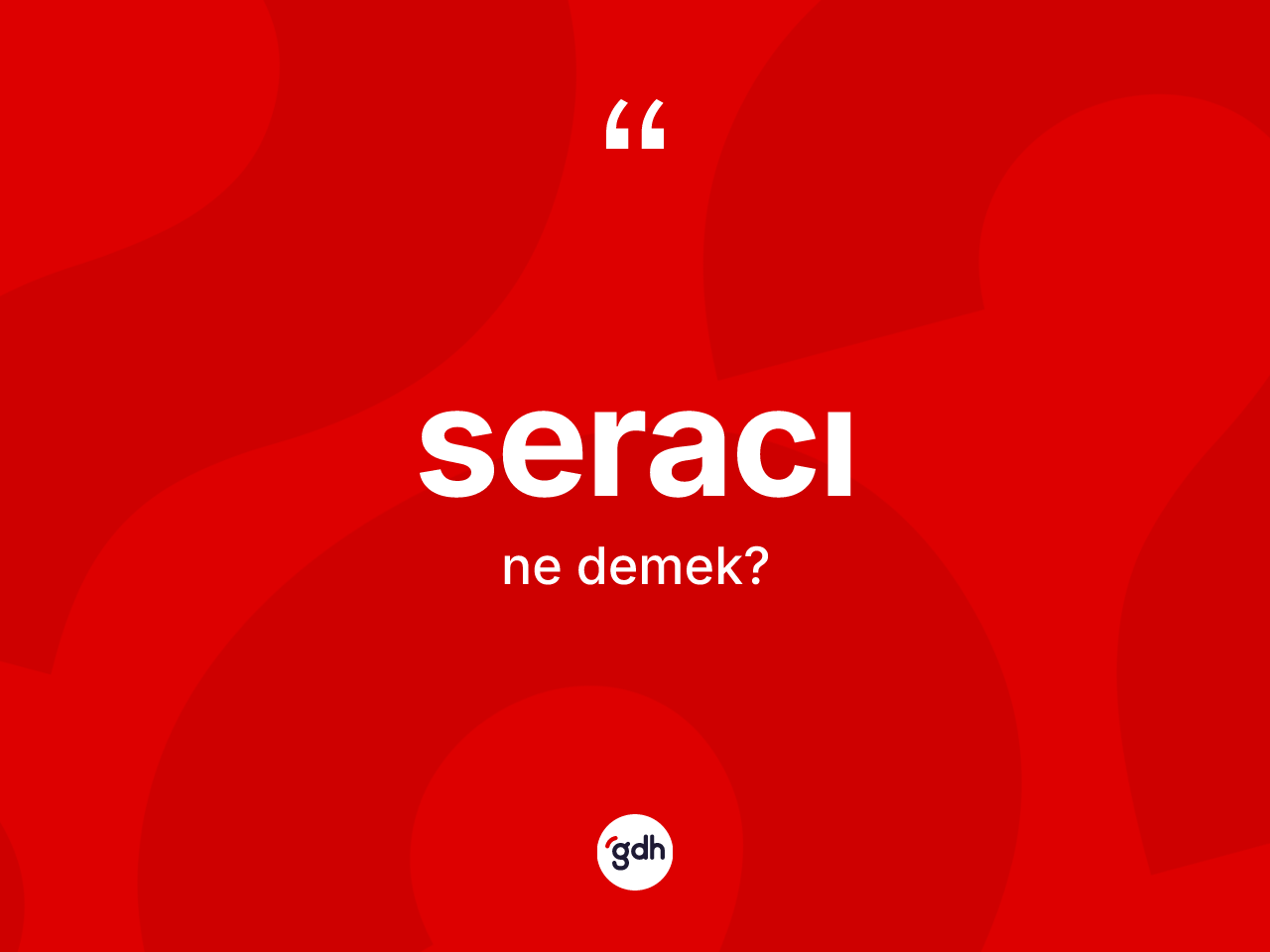 Seracı ne demek? Seracının sözlükteki anlamı nedir?