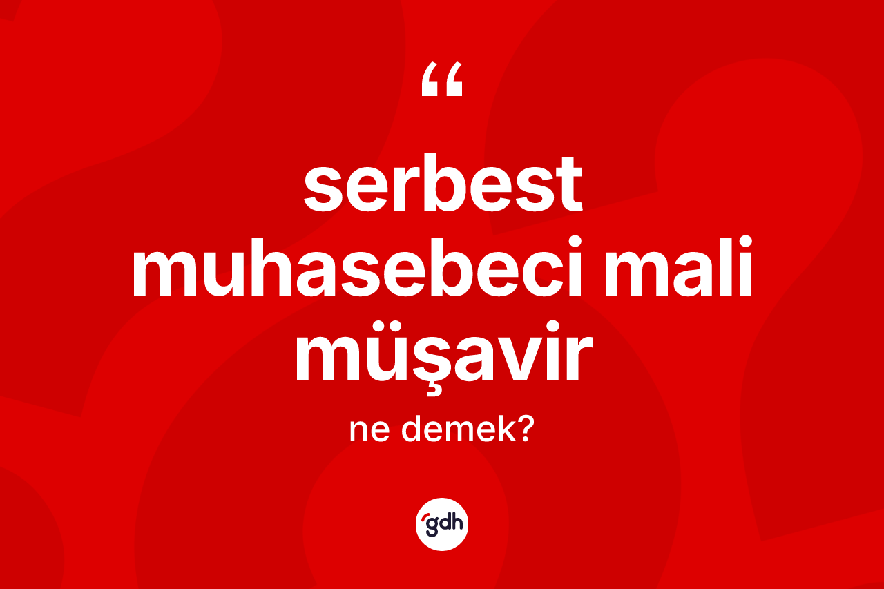 Serbest muhasebeci mali müşavir nedir? Serbest muhasebeci mali müşavirin TDK'ya göre anlamı nedir?