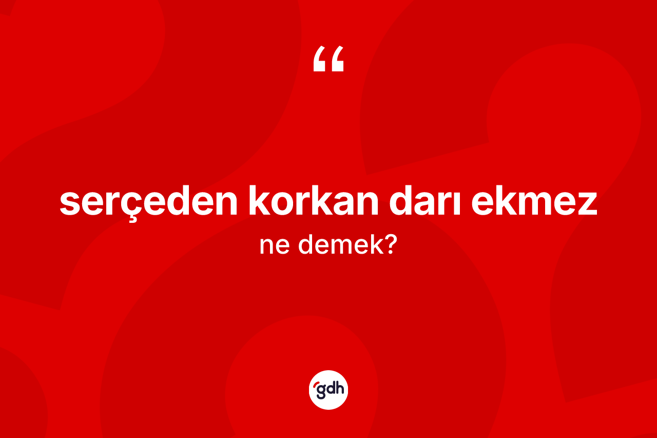 Serçeden korkan darı ekmez ne anlama gelir? Serçeden korkan darı ekmez ifadesi hangi durumlarda kullanılır?