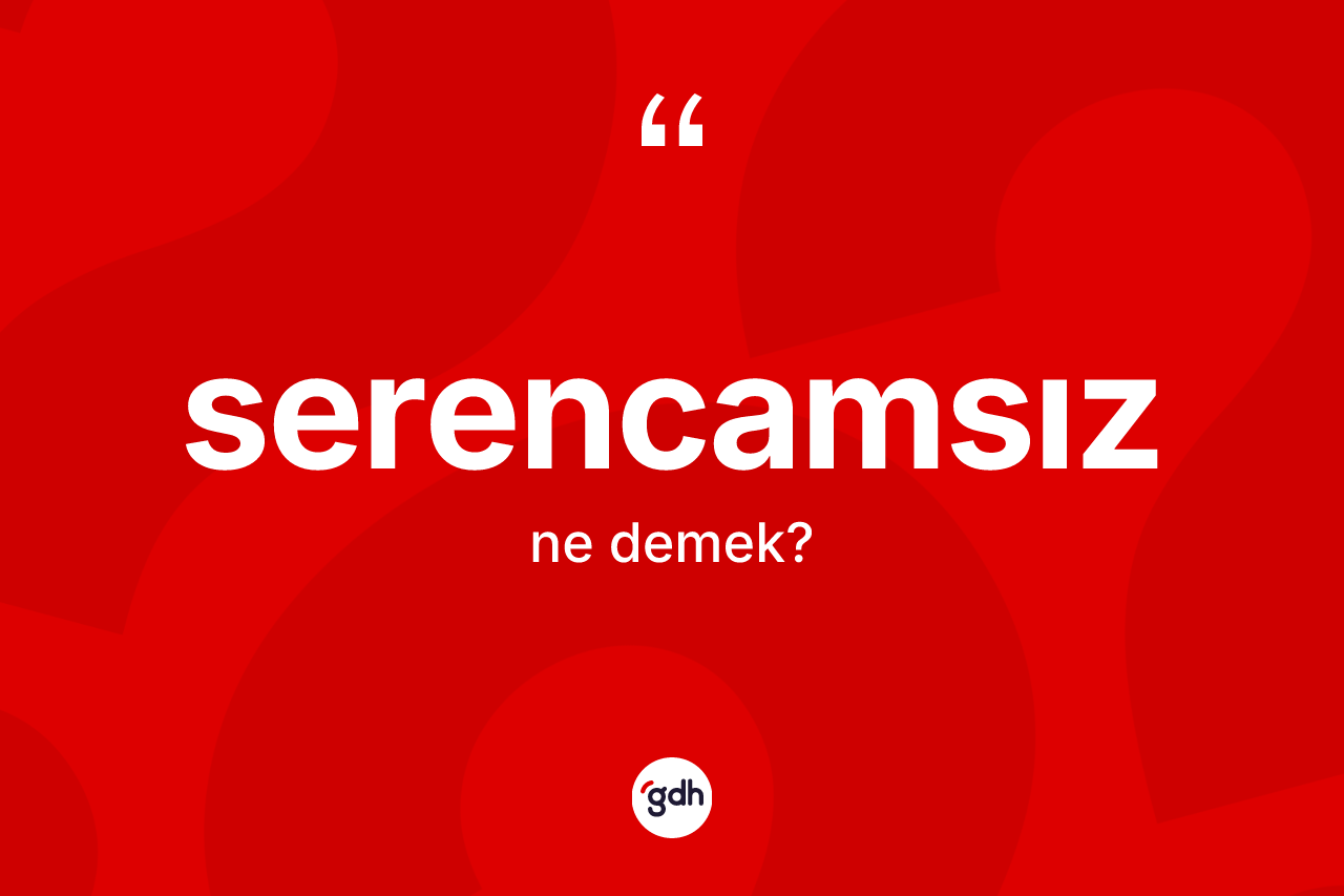 Serencamsız kelimesinin anlamı nedir? Serencamsız kelimesinin TDK anlamı nedir?