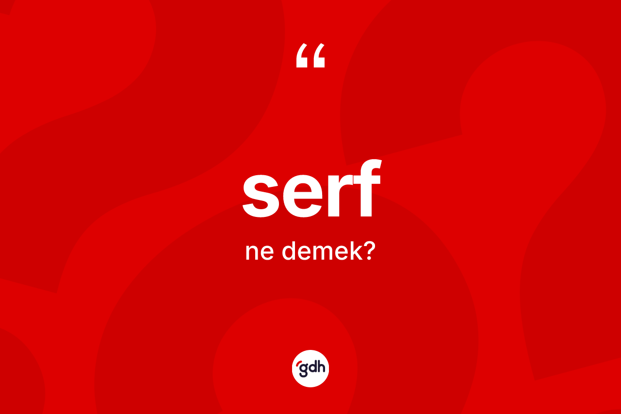 Serf kelimesinin anlamı nedir? Serfin TDK'ya göre anlamı nedir?