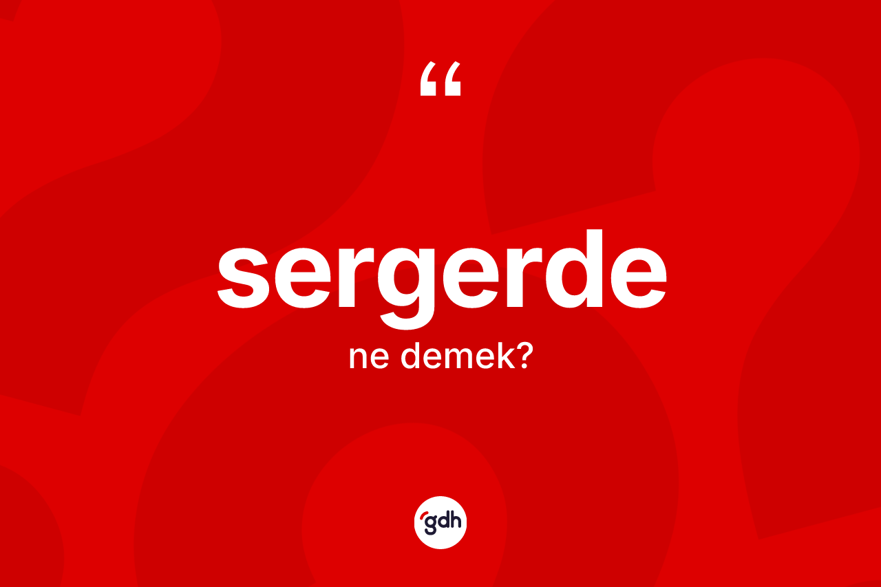 Sergerde nedir? Sergerdenin TDK'ya göre anlamı nedir?