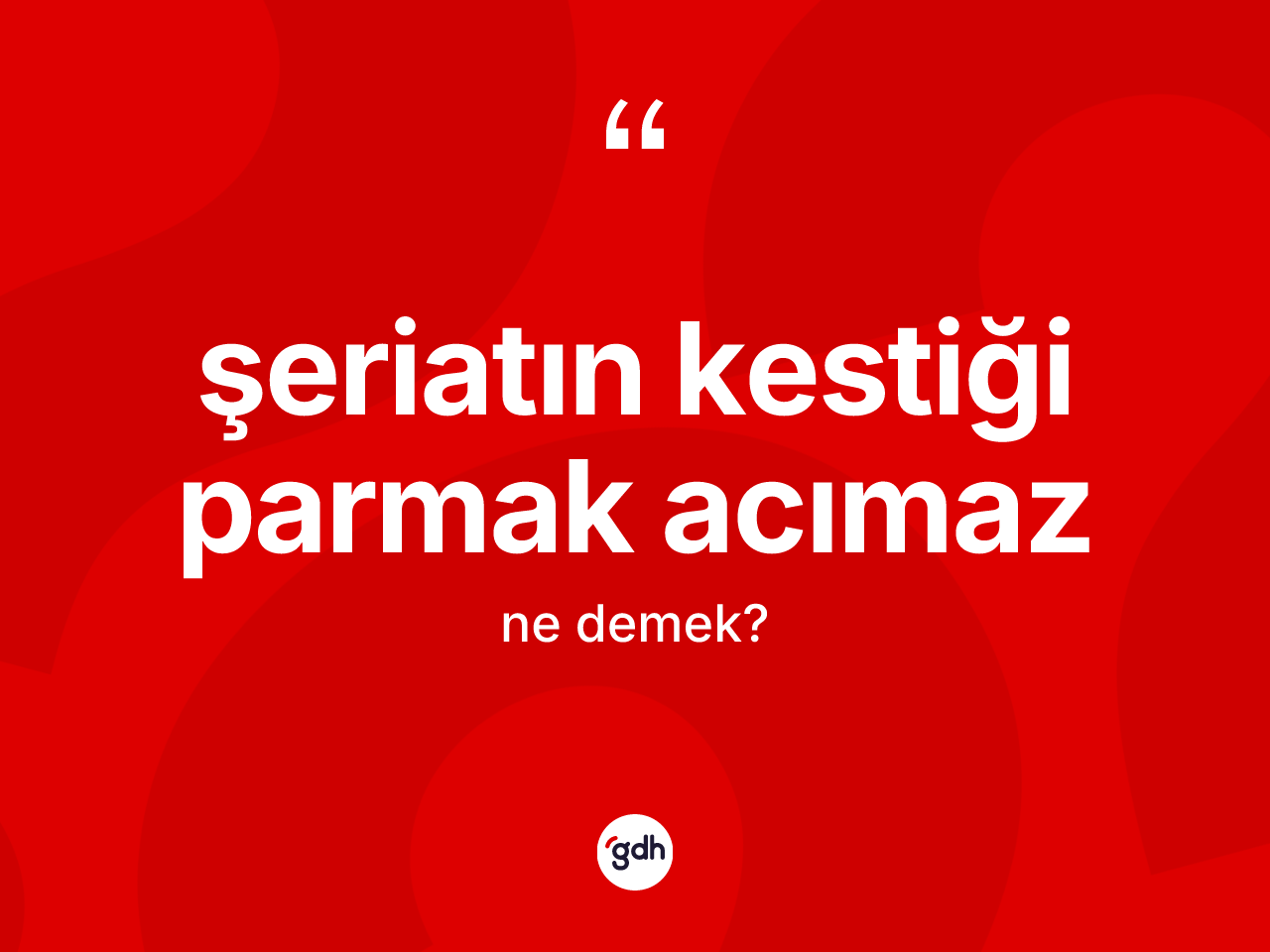 Şeriatın kestiği parmak acımaz ifadesi ne demektir? Şeriatın kestiği parmak acımaz ifadesinin TDK'ya göre anlamı nedir?