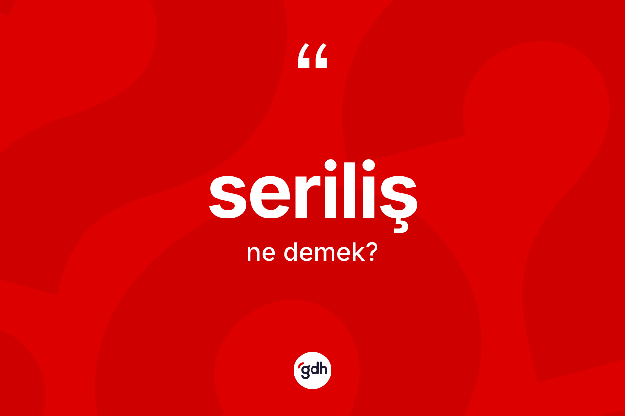 Seriliş ne demek? Seriliş kelimesinin TDK'ya göre açıklaması nedir?