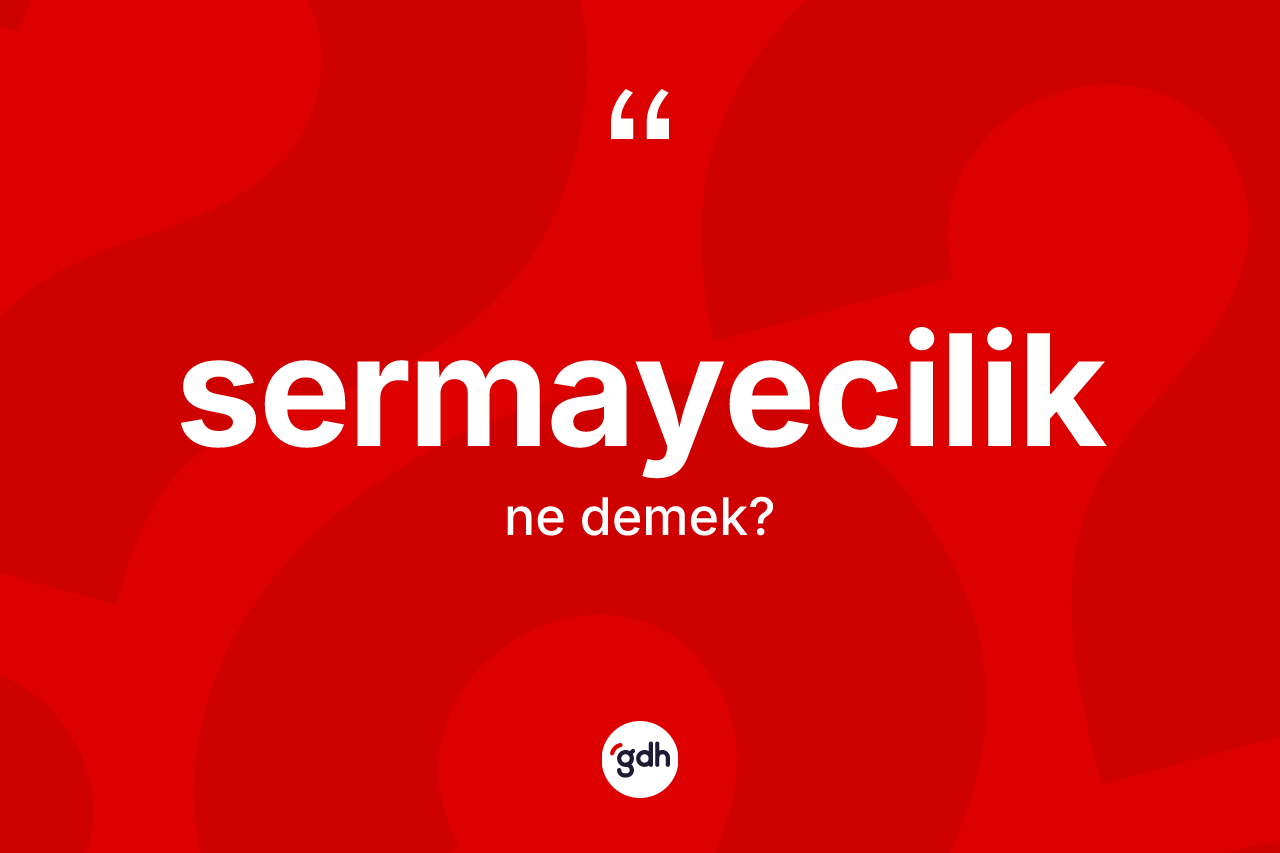 Sermayecilik kelimesinin anlamı nedir? Sermayeciliğin TDK'ya göre anlamı nedir?