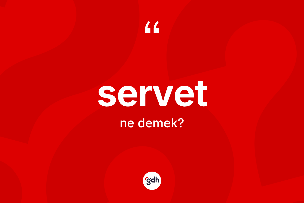 Servet kelimesinin sözlükteki tanımı nedir? Servet kelimesinin TDK'ya göre açıklaması nedir?