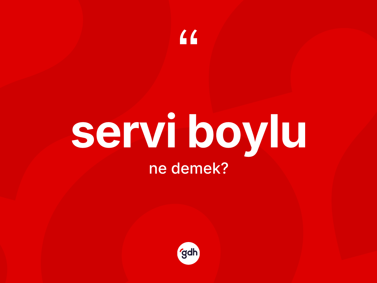 Servi boylu kelimesi ne demek? Servi boylunun TDK'ya göre anlamı nedir?