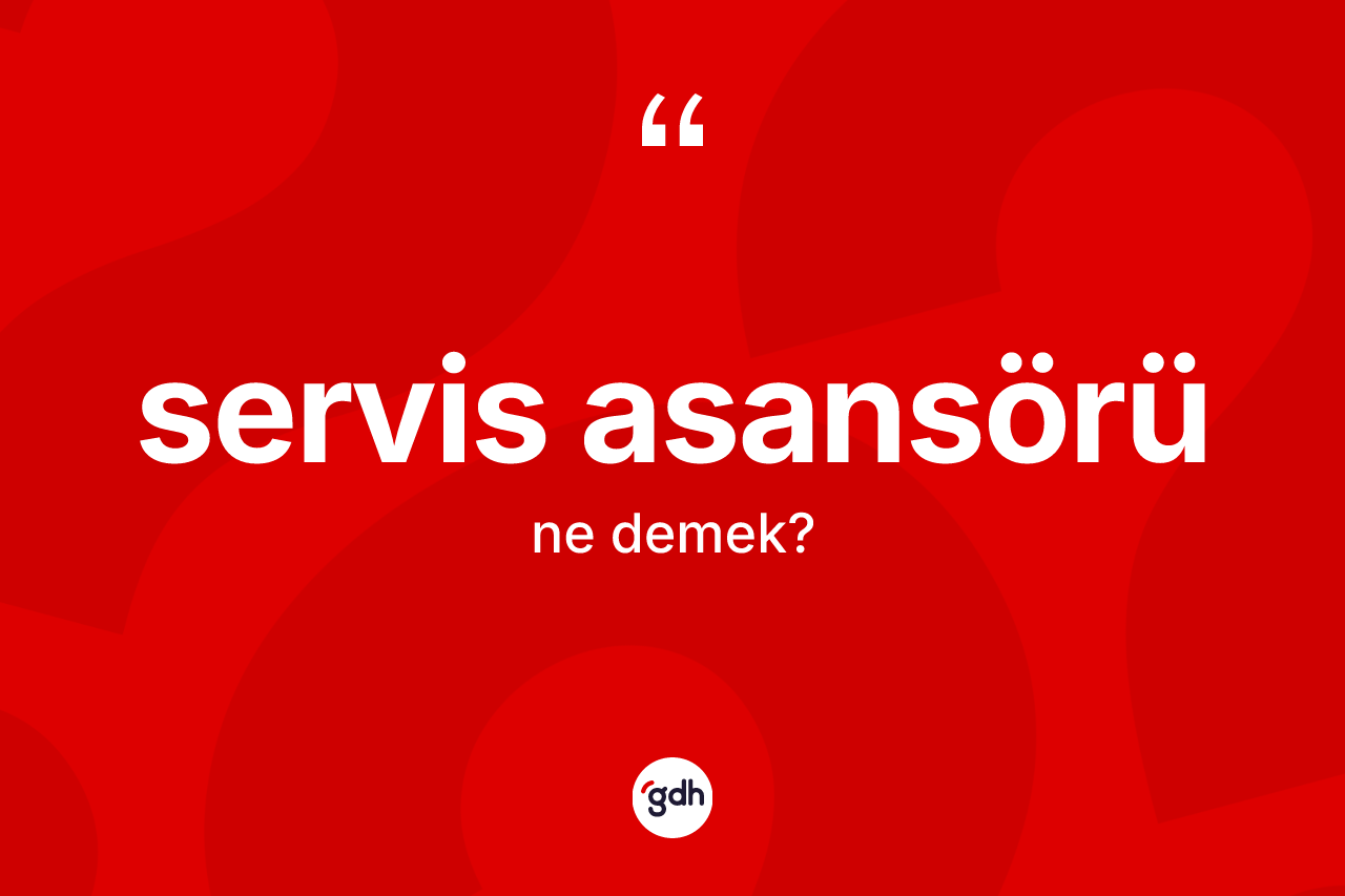 Servis asansörü kelimesi nedir? Servis asansörünün kısaca tanımı nedir?