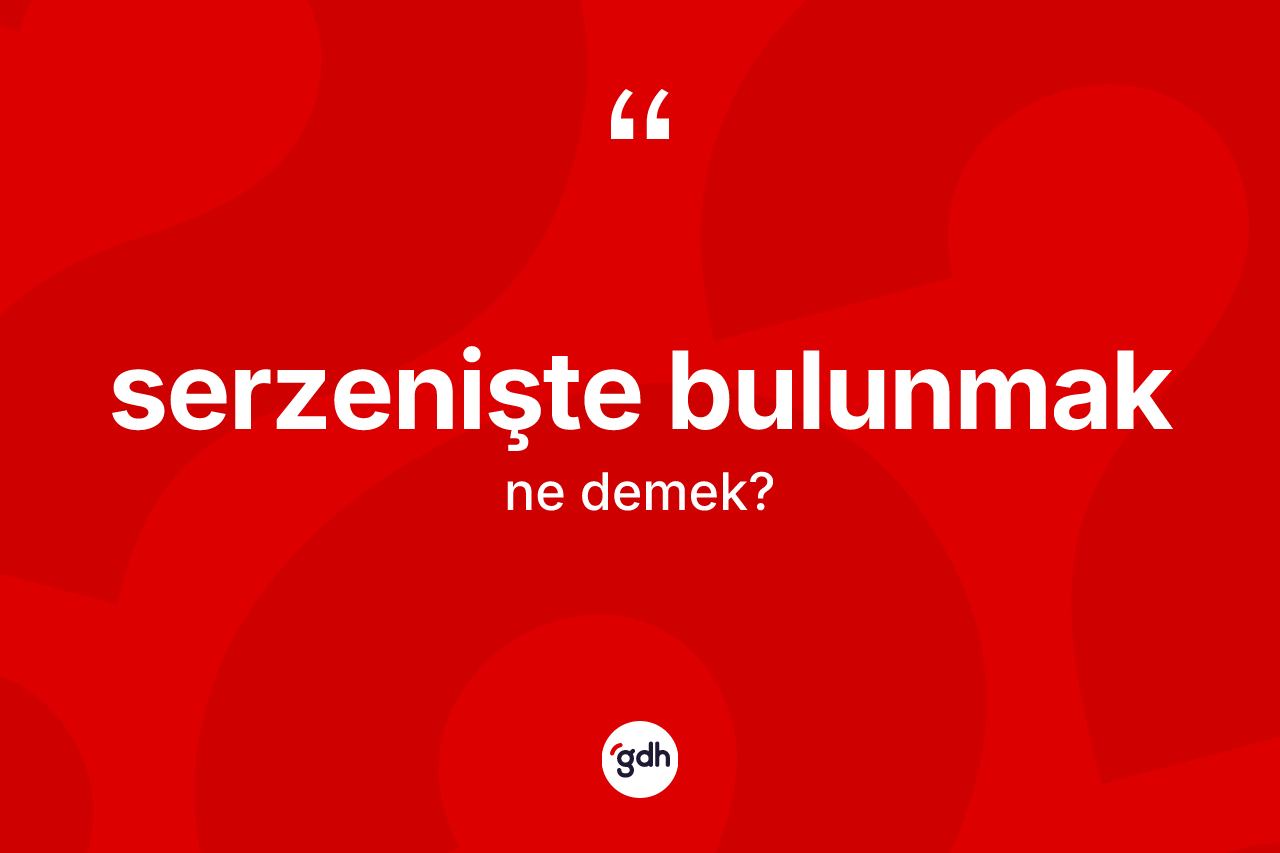 Serzenişte bulunmak ne anlama gelir? Serzenişte bulunmak ifadesinin TDK anlamı nedir?