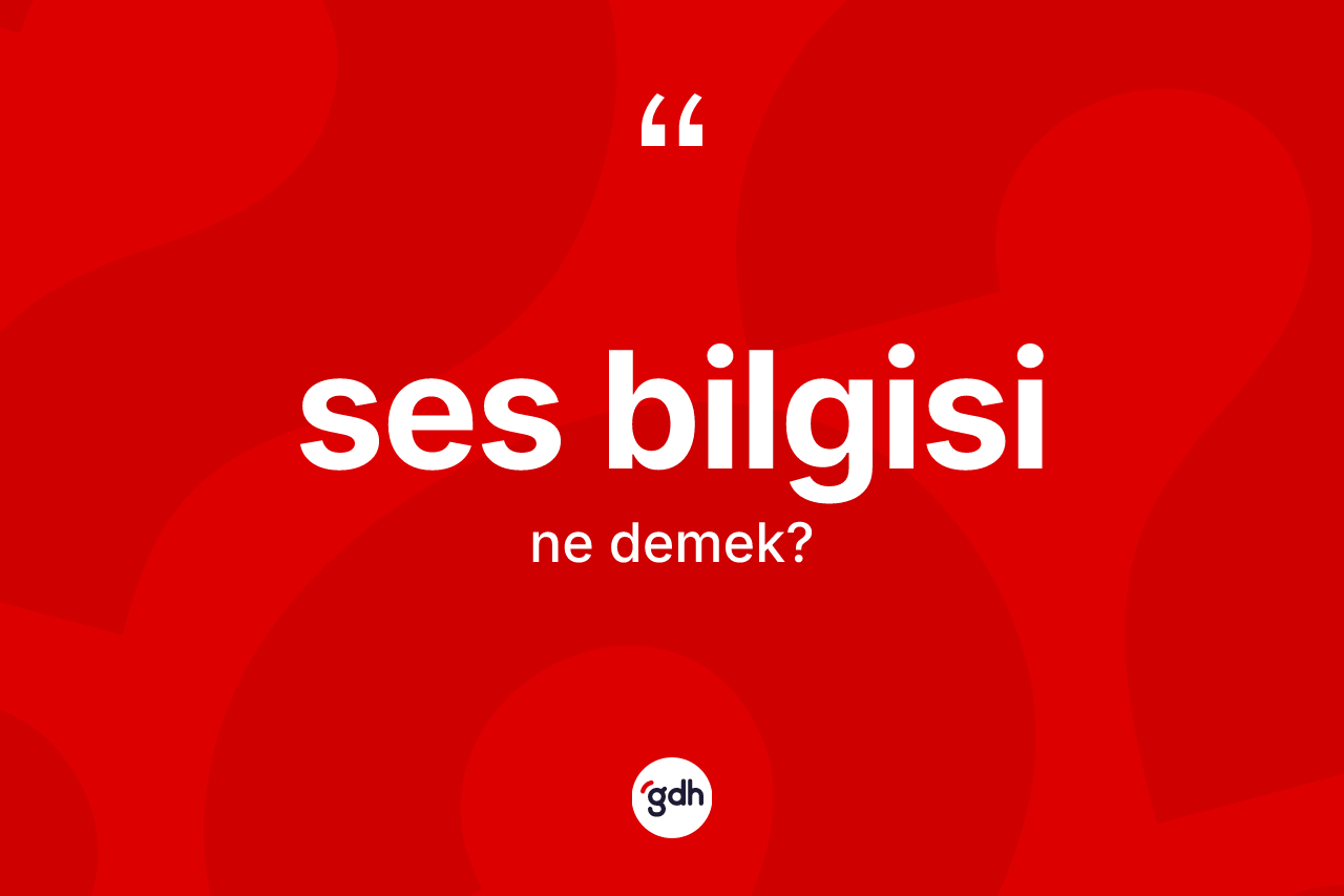 Ses bilgisi ne demek? Ses bilgisi kelimesinin kaç farklı anlamı var?