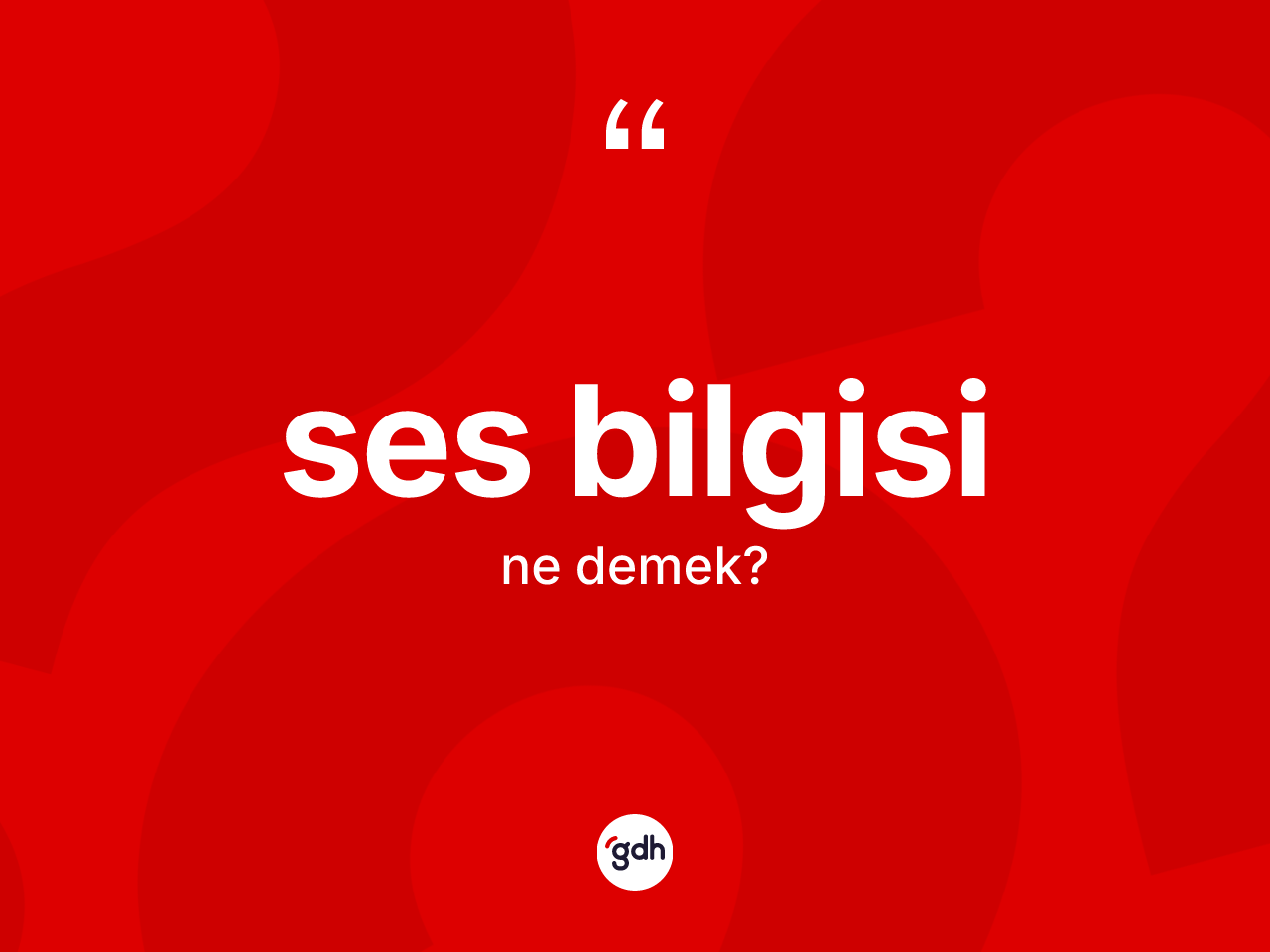 Ses bilgisi ne demek? Ses bilgisi kelimesinin kaç farklı anlamı var?