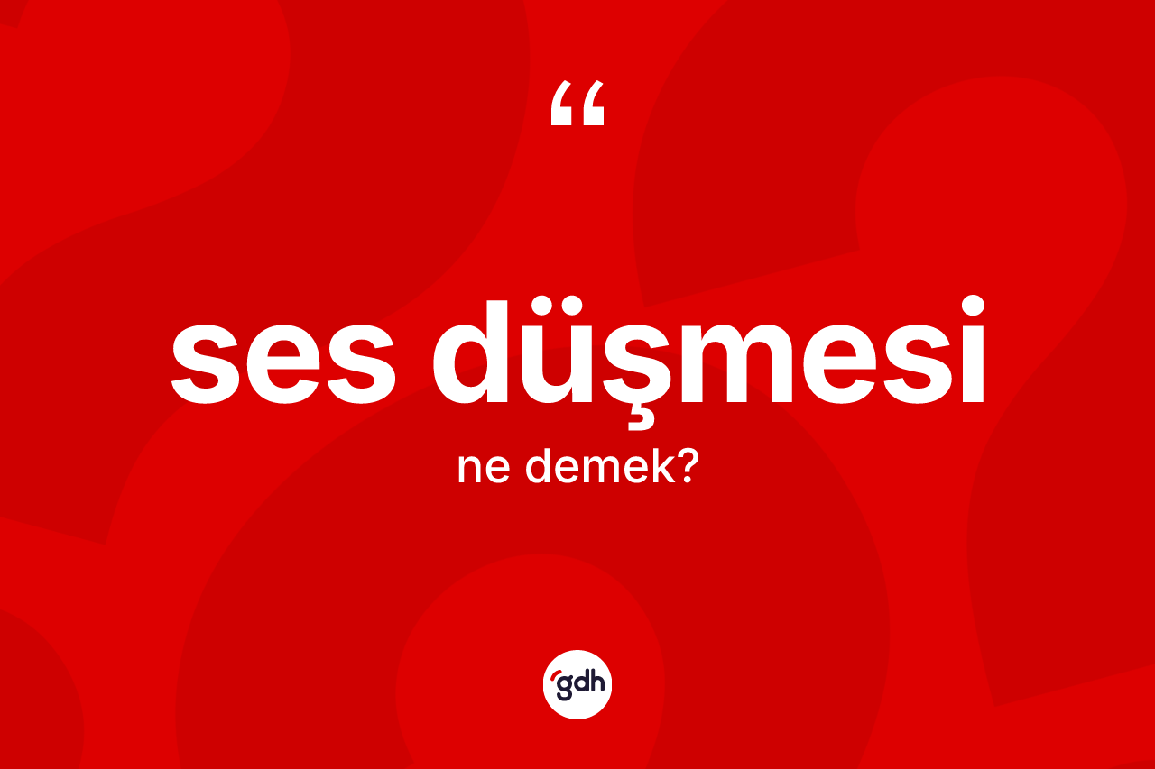 Ses düşmesi kelimesinin sözlükteki tanımı nedir? Ses düşmesinin sözlükteki anlamı nedir?