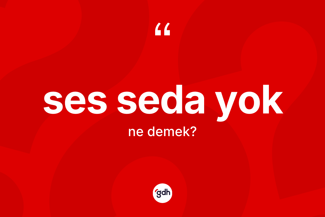 Ses seda yok ifadesinin tanımı nedir? Ses seda yok ifadesinin TDK anlamı nedir?