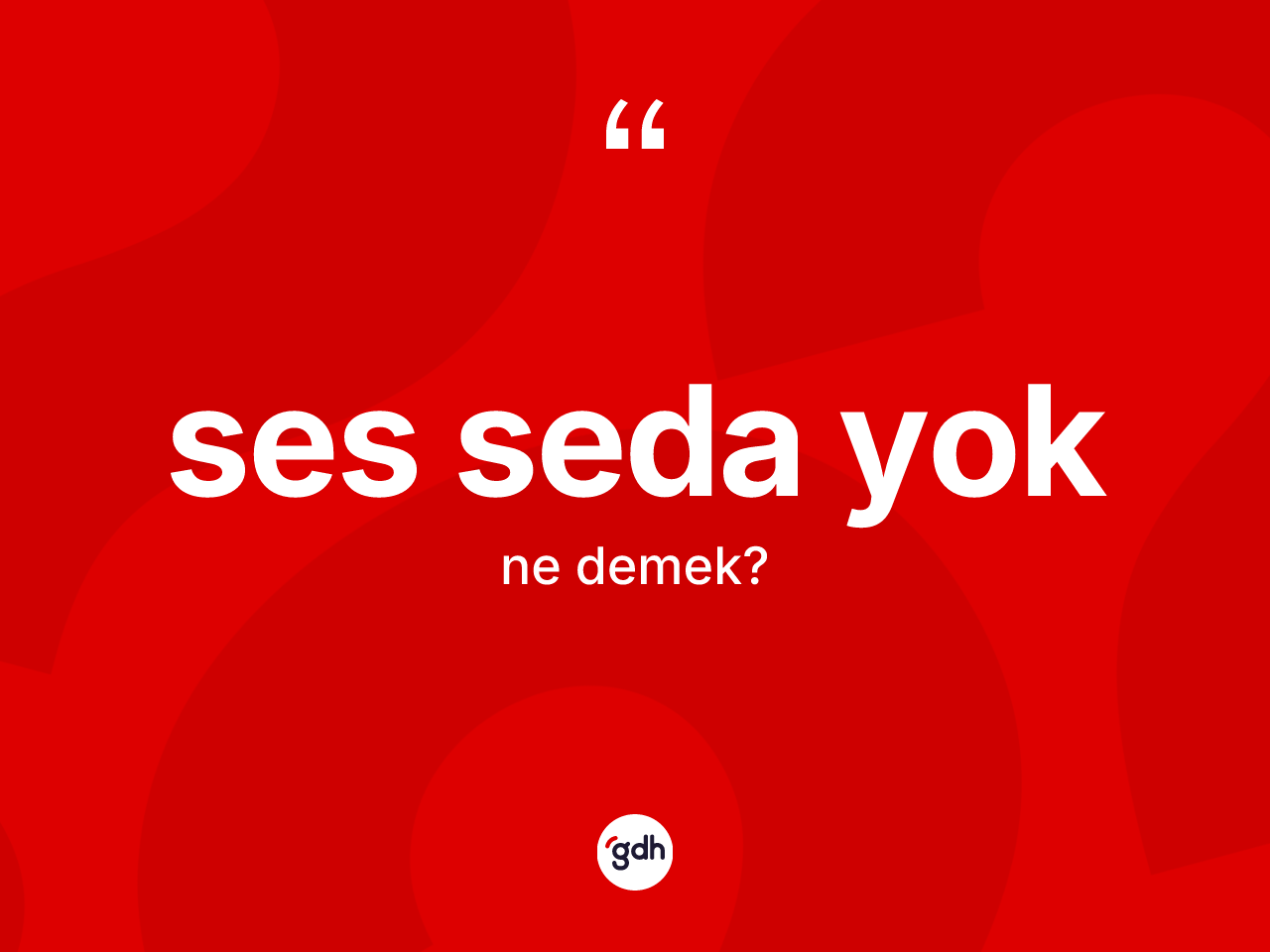 Ses seda yok ifadesinin tanımı nedir? Ses seda yok ifadesinin TDK anlamı nedir?