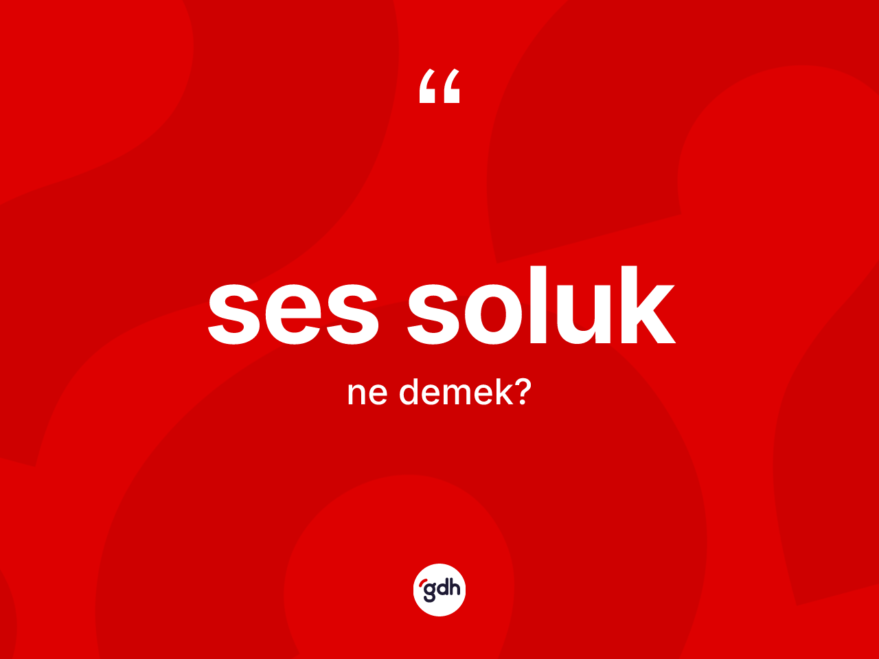 Ses soluk kelimesinin sözlükteki tanımı nedir? Ses soluğun sözlükteki anlamı nedir?