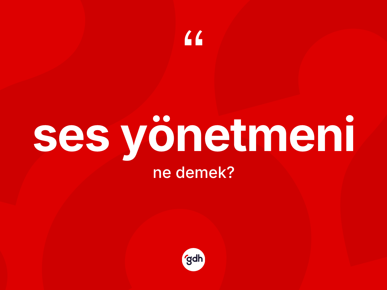 Ses yönetmeni nedir? Ses yönetmeni kelimesinin kaç farklı anlamı var?