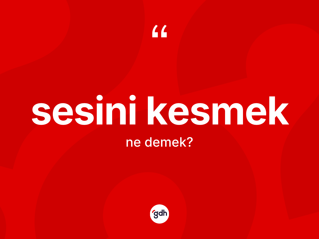 Sesini kesmek ifadesinin anlamı nedir? Sesini kesmek ifadesinin TDK anlamı nedir?