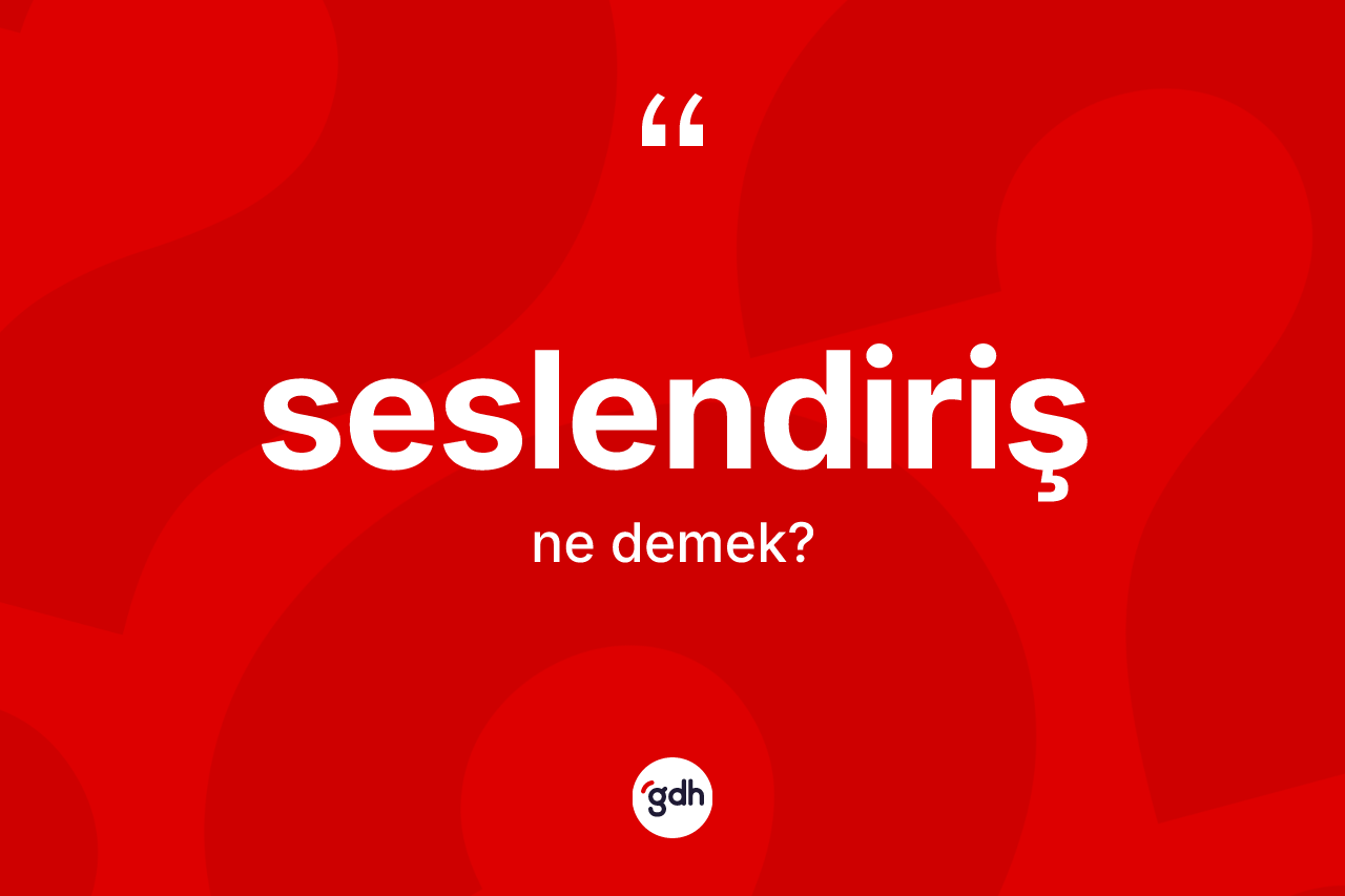 Seslendiriş kelimesi ne demek? Seslendirişin TDK'ya göre anlamı nedir?