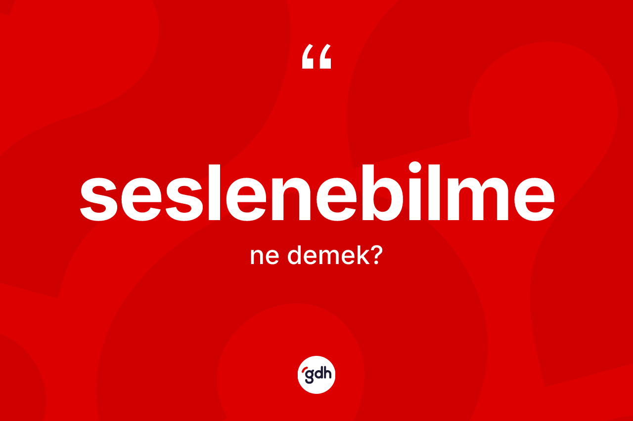 Seslenebilme kelimesi ne demek? Seslenebilmenin TDK'ya göre anlamı nedir?
