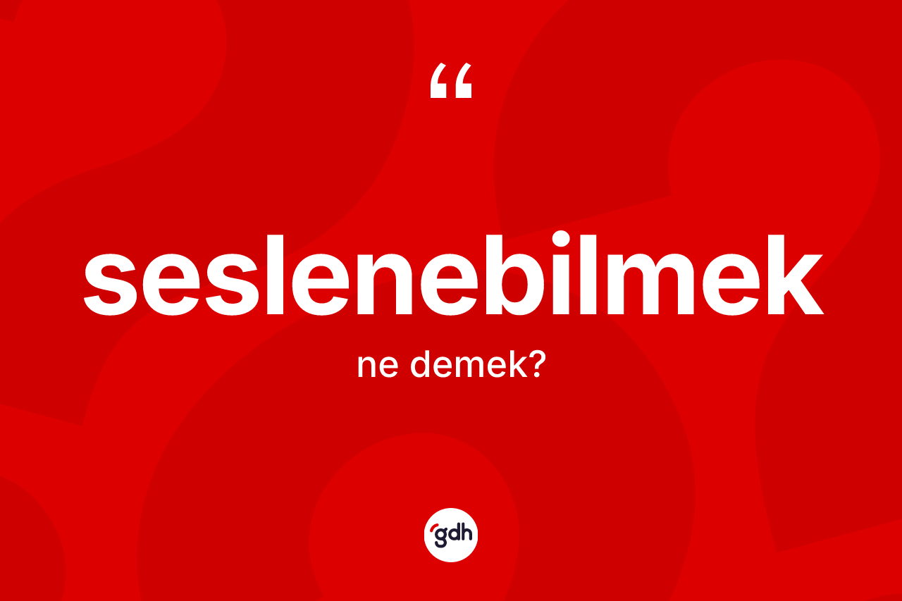 Seslenebilmek kelimesinin anlamı nedir? Seslenebilmek kelimesinin kaç farklı anlamı var?