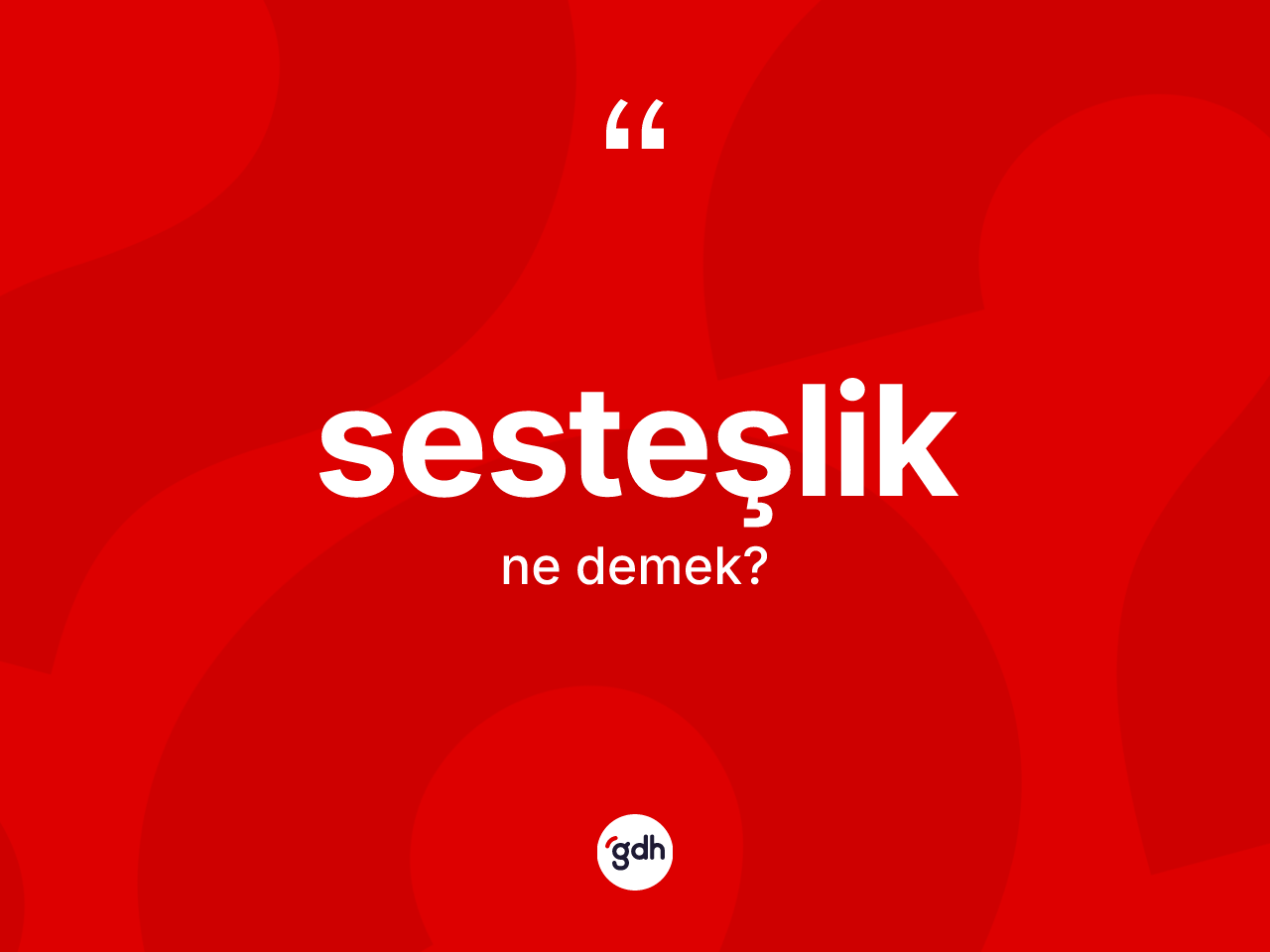 Sesteşlik kelimesinin anlamı nedir? Sesteşlik kelimesinin kaç farklı anlamı var?