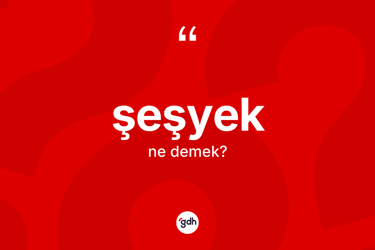 Şeşyek ne demek? Şeşyek kelimesinin TDK'ya göre açıklaması nedir?