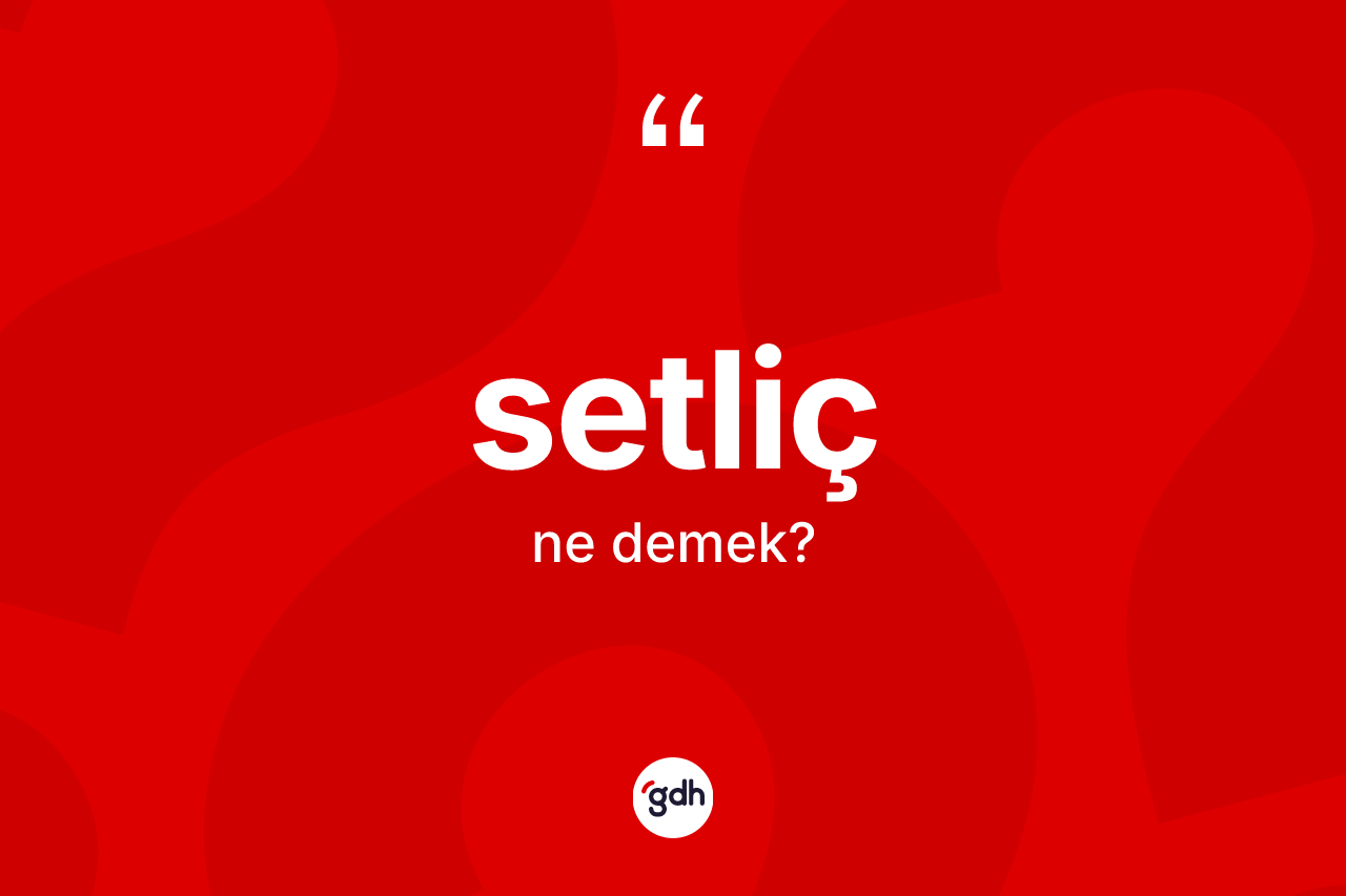 Setliç kelimesinin tanımı nedir? Setlicin TDK'ya göre anlamı nedir?