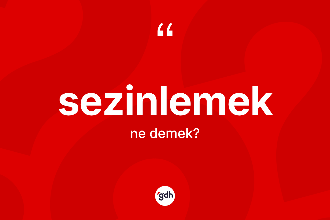 Sezinlemek ne anlama gelir? Sezinlemeğin TDK'ya göre anlamı nedir?