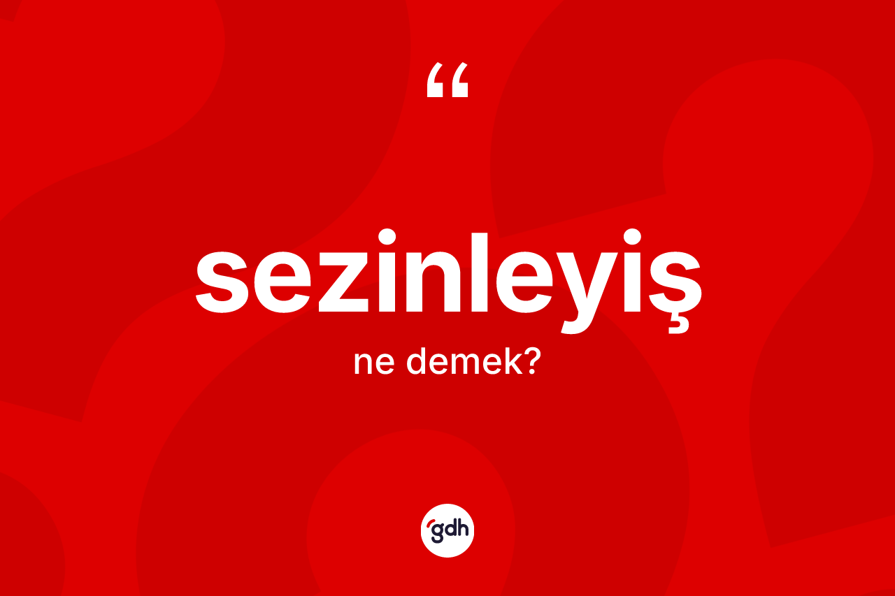 Sezinleyiş kelimesinin anlamı nedir? Sezinleyişin sözlükteki anlamı nedir?