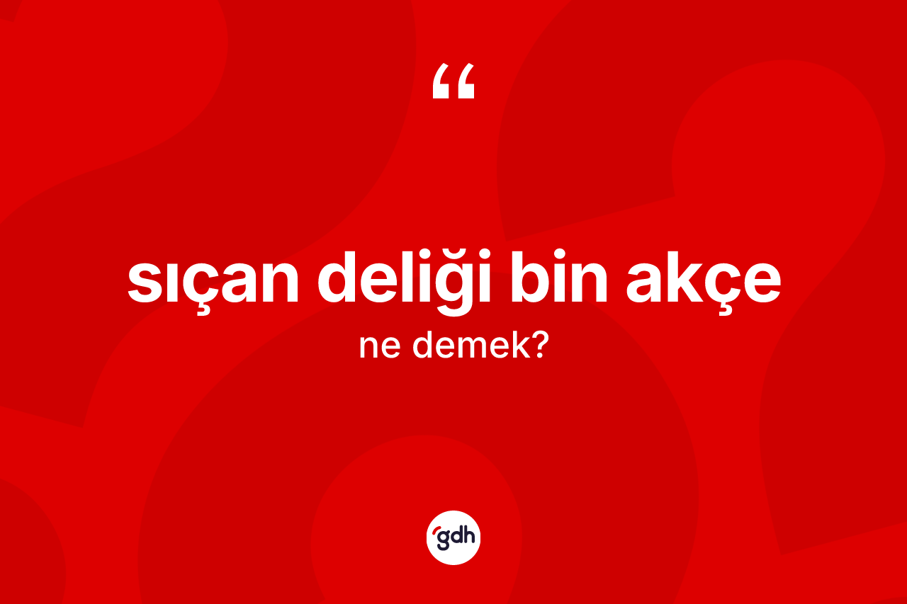 Sıçan deliği bin akçe ifadesinin kısaca tanımı nedir?