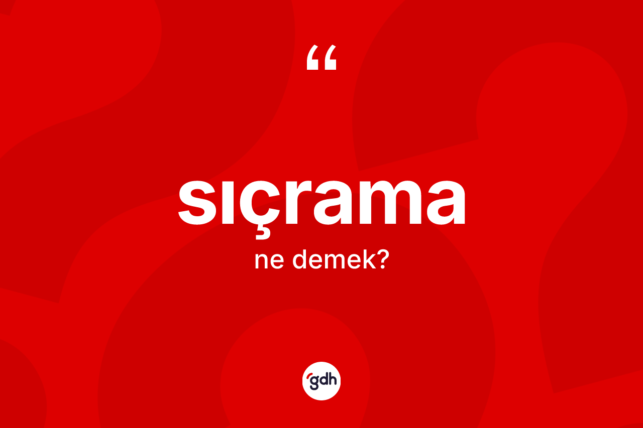 Sıçrama kelimesinin anlamı nedir? Sıçramanın TDK'ya göre anlamı nedir?