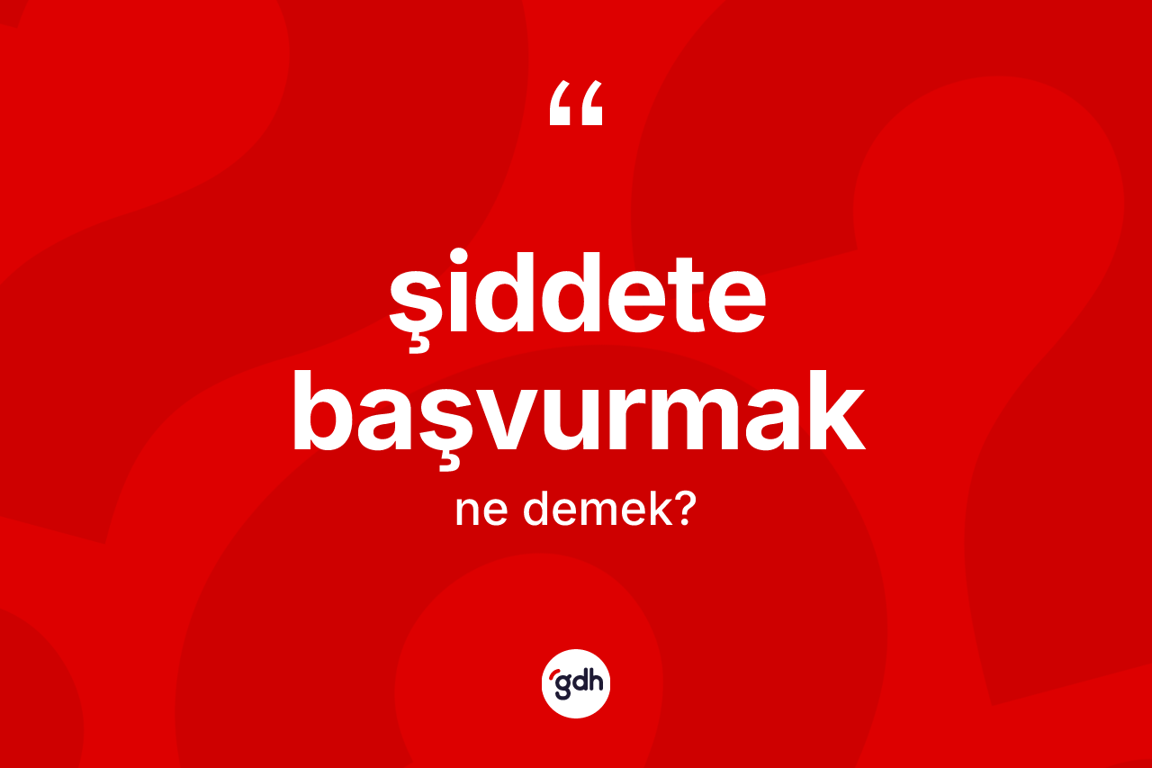 Şiddete başvurmak ifadesinin kısaca tanımı nedir?