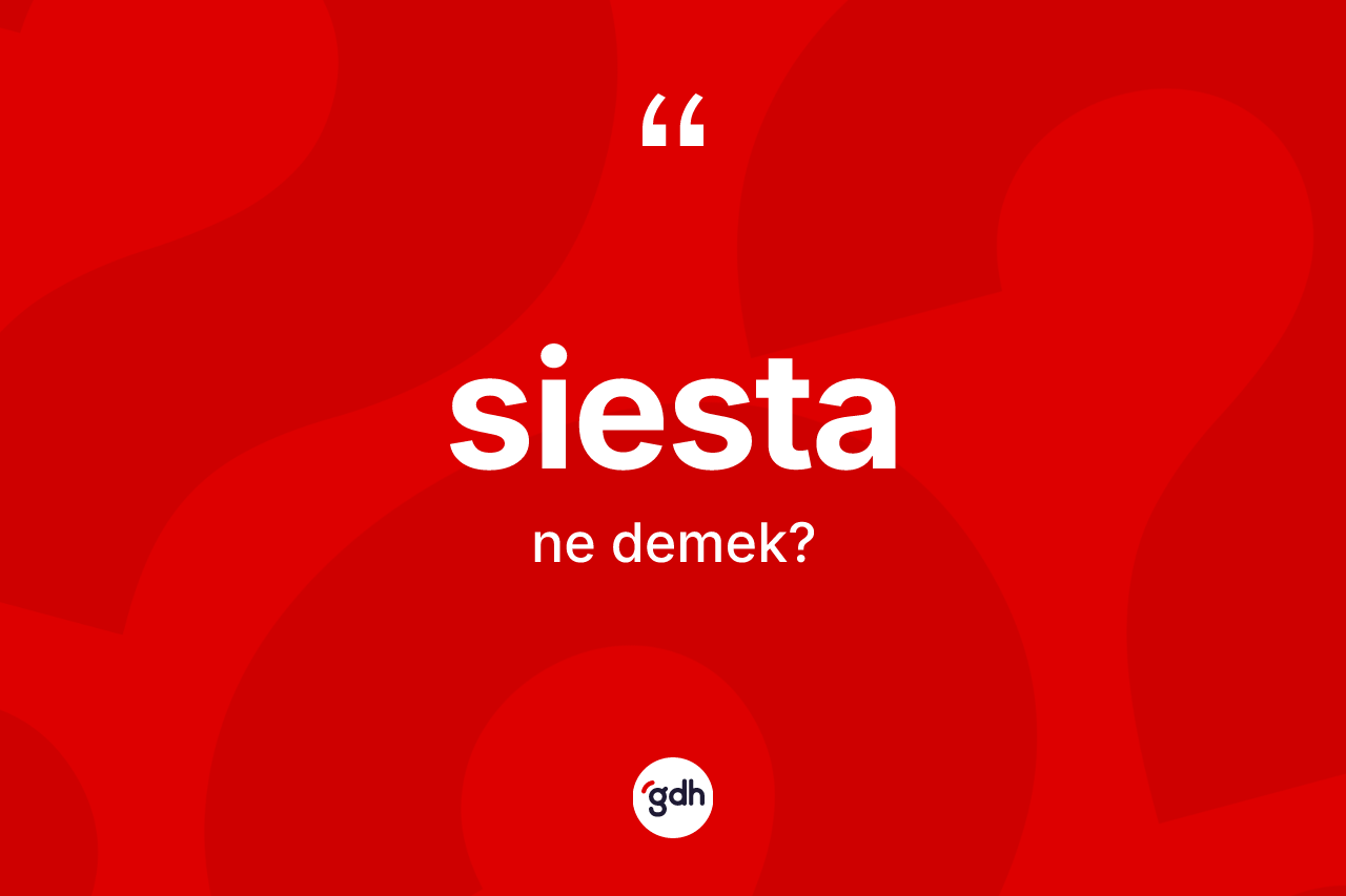 Siesta kelimesinin tanımı nedir? Siestanın TDK'ya göre anlamı nedir?