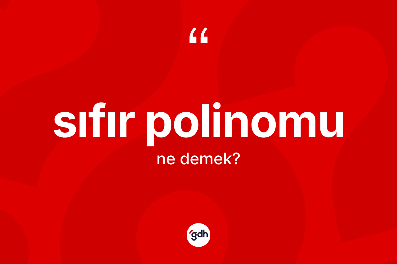 Sıfır polinomu kelimesi ne demek?
