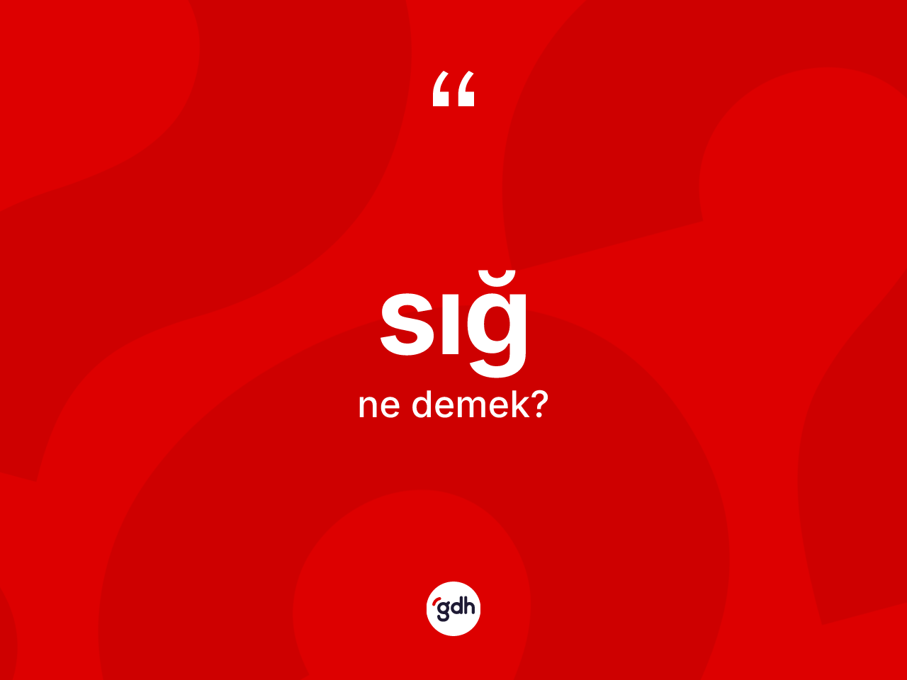 Sığ nedir? Sığın TDK'ya göre anlamı nedir?