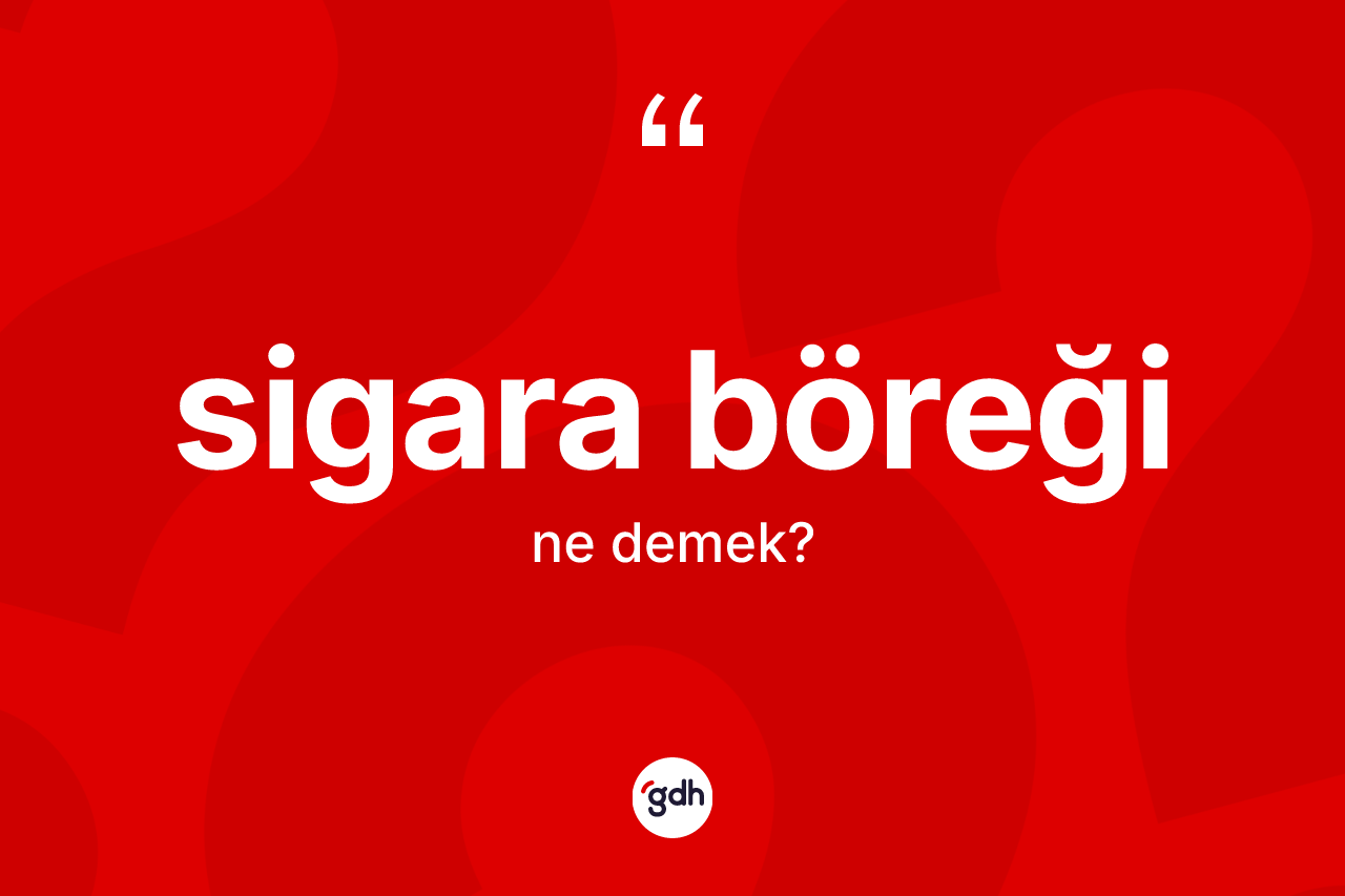 Sigara böreği kelimesinin anlamı nedir? Sigara böreği kelimesinin TDK'ya göre açıklaması nedir?