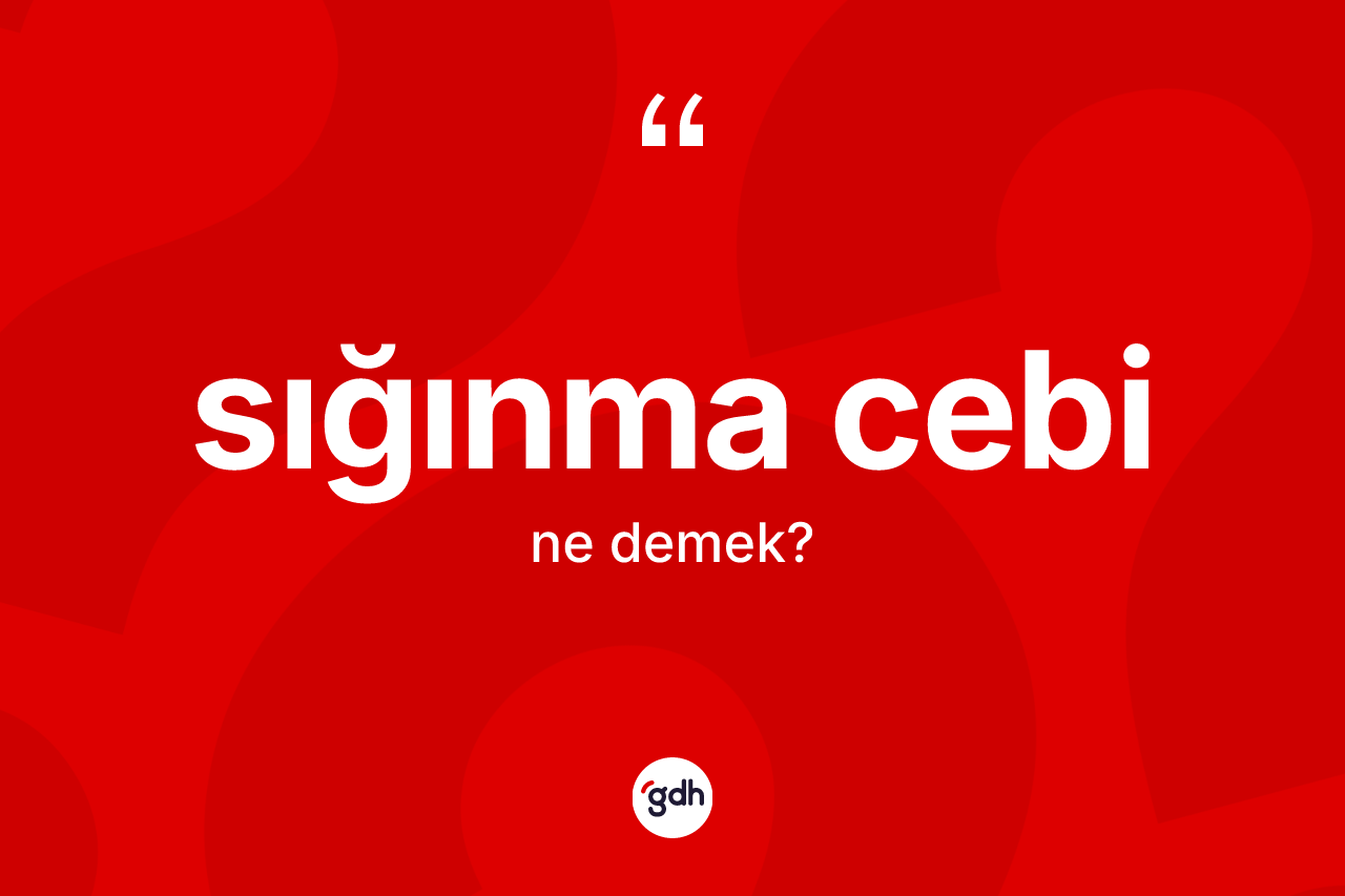 Sığınma cebi kelimesinin anlamı nedir?