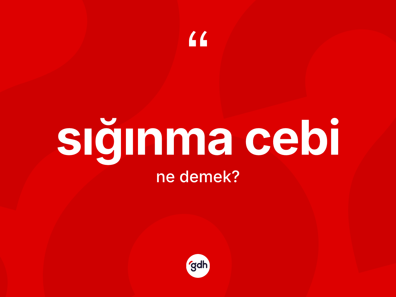 Sığınma cebi kelimesinin anlamı nedir? Sığınma cebinin TDK'ya göre anlamı nedir?